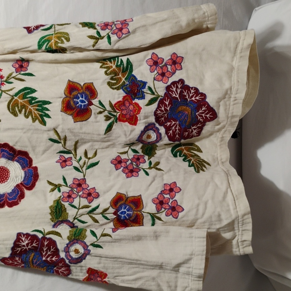 SALE! Zara TRF Embroidered Jacket W Pockets Sz.S-M Hardly Worn - Picture 10 of 10